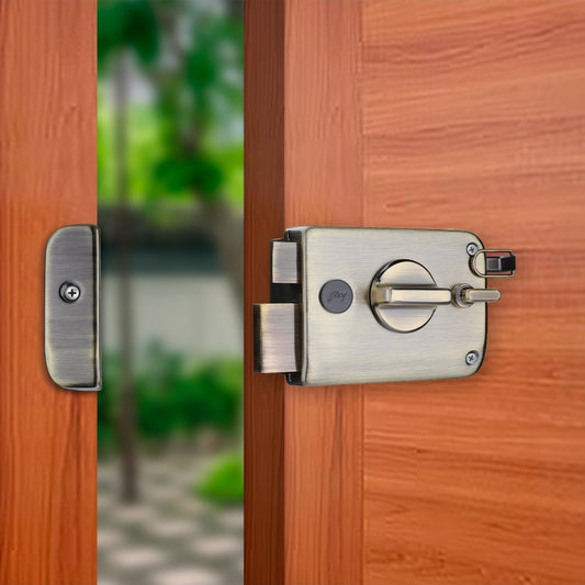 Godrej Twinbolt Ultra XL, Satin Antique Brass finish, Inside & Outside Opening